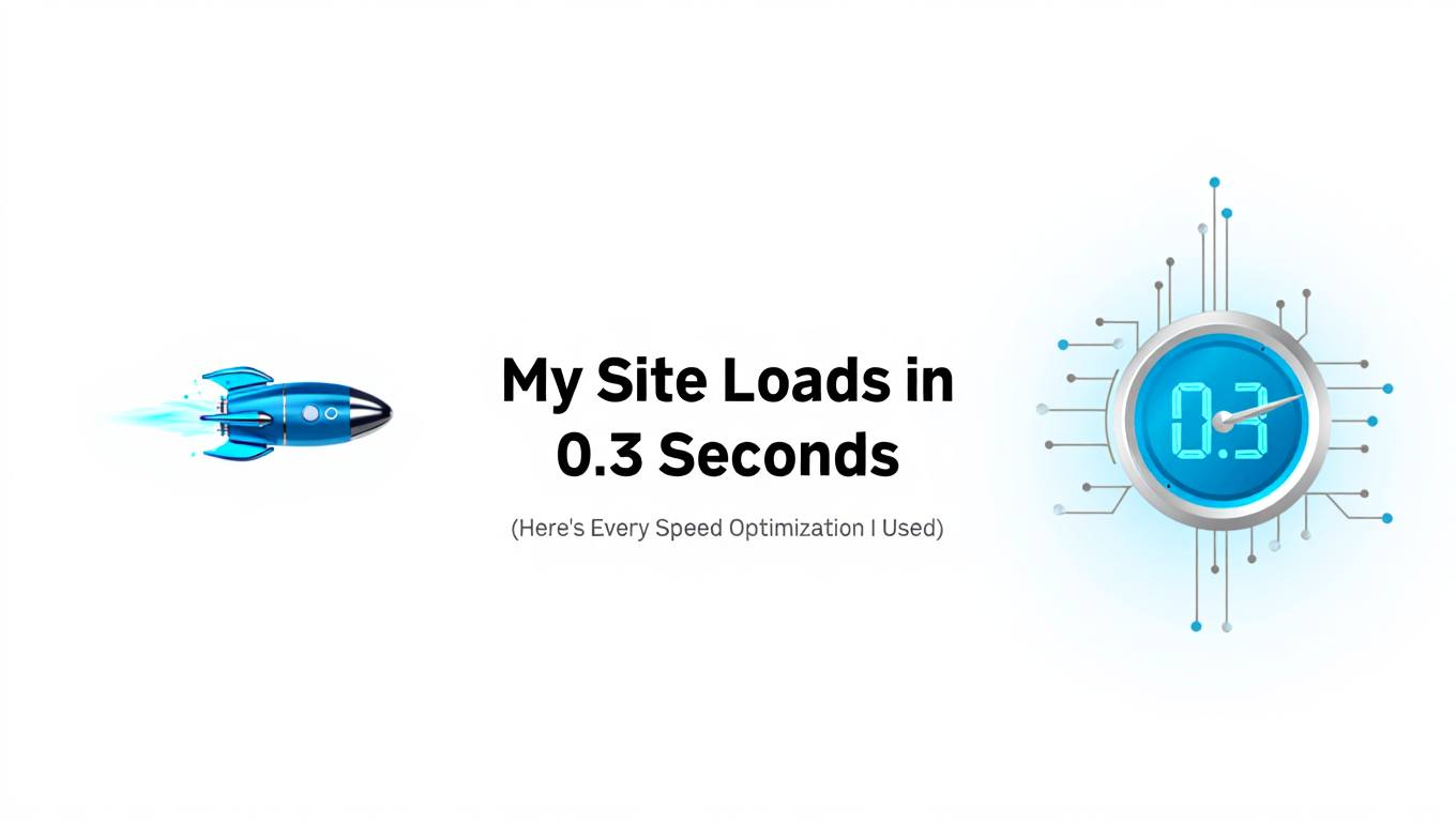My Site Loads in 0.3 Seconds (Here's Every Speed Optimization I Used) - Tutorial tagged with performance