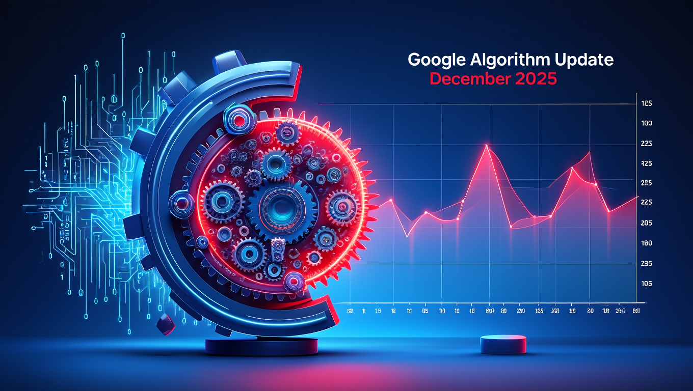 Google December 2025 core update visualization showing ranking fluctuations