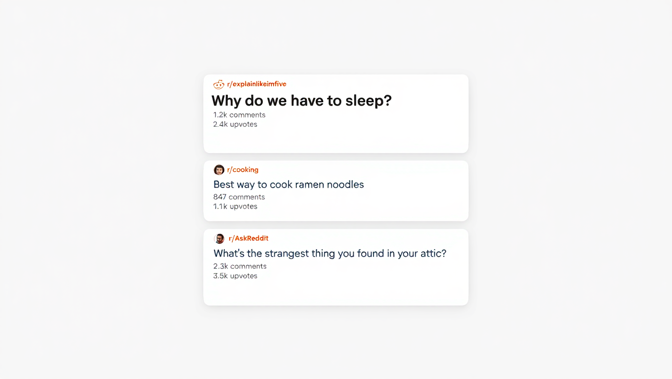 Reddit community discussions and user-generated content